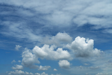 Blue sky with cirrus cloud. It's clearing day and good weather in the morning