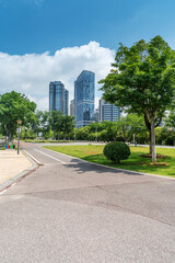 Naklejka premium walkway in the modern city