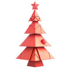 Obraz premium Abstract Coral Geometric Christmas Tree
