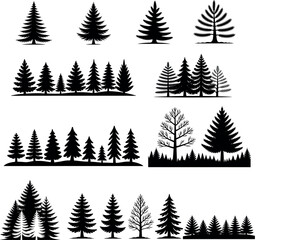 Obraz premium Christmas trees seamless pattern with fir trees and holiday winter forest design