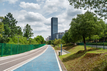 walkway in the modern city