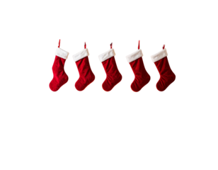  Christmas Eve Fireplace with Stockings and Glow, Transparent PNG 