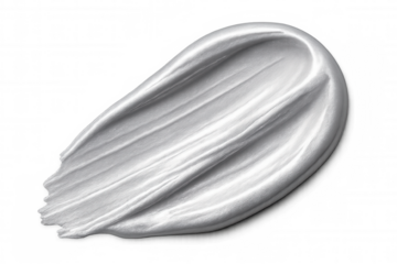 Silver paint stroke isolated on transparent background, creating a shiny metallic texture, perfect for adding a touch of elegance to designs