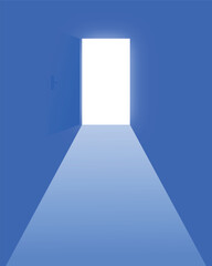 Open Doorway with Light Vector Illustration