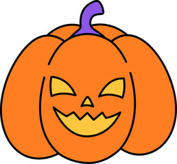 Spooky Orange Jack O Lantern Illustration