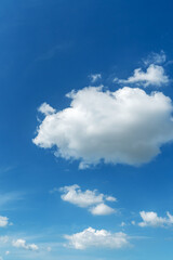 Blue sky with cirrus cloud. It's clearing day and good weather in the morning
