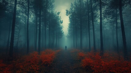 Obraz premium fog in the forest