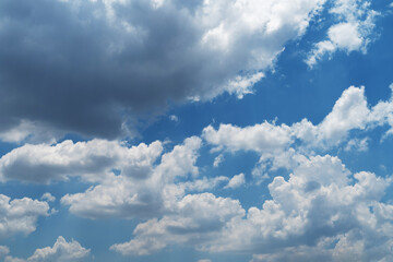 Blue sky with cirrus cloud. It's clearing day and good weather in the morning