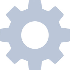 Simple Flat Design Gear Wheel Cog Icon with Central Circle