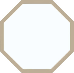 Simple Outline Octagon Shape Frame Decoration Icon Illustration