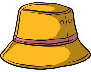 Illustration of a Yellow Bucket Hat