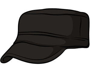 Illustration of a Black Military Cap