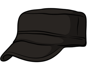 Illustration of a Black Military Cap