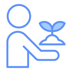 Conservation Outline Blue Color Icon