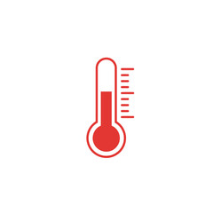 Red thermometer icon showing temperature.