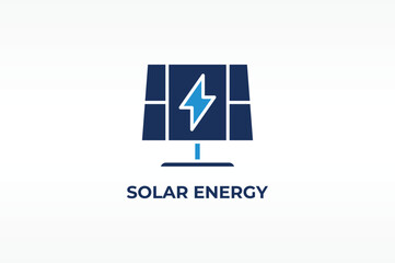 SOLAR ENERGY vector, icon or logo sign isolated symbol illustration