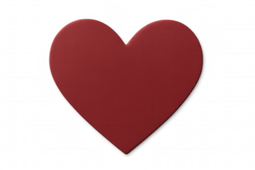 Romantic red heart with transparent background, ideal for valentine's day and love-themed designs