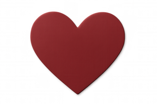 Romantic red heart with transparent background, ideal for valentine's day and love-themed designs