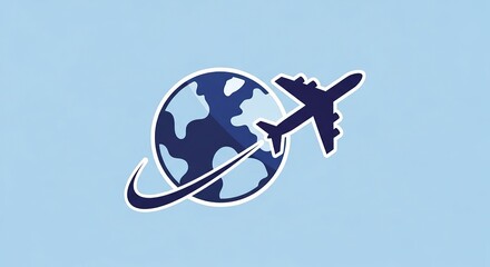 Travel graphic world map plane