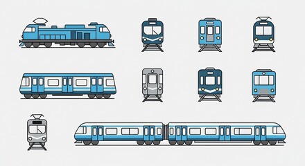 Variety of train illustrations