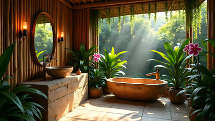 Elegant Luxury Bathroom Featuring Freestanding Bathtub