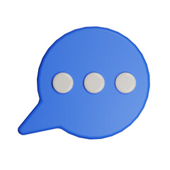 Blue speech bubble showing typing status on transparent background