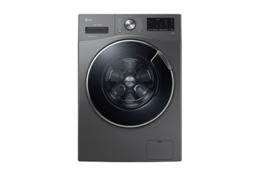Modern washer, laundry room, clean background, appliance catalog