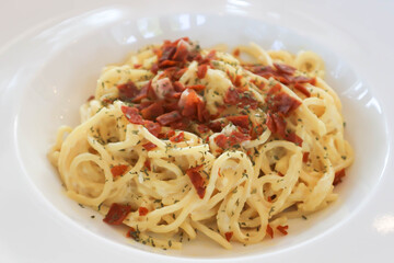 pasta carbonara ,spaghetti or spaghetti carbonara