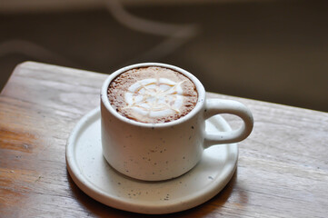 hot cofffee, cappuccino coffee or latte coffee or flat white or latte art