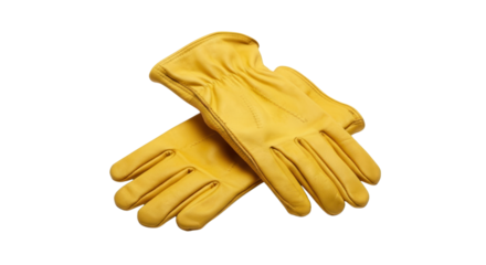 Pair of leather work gloves isolated PNG with Transparent Background