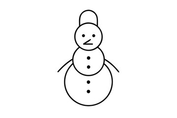 line art Snowman silhouette vector illustration