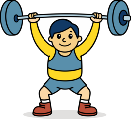 illustration of a man lifting weights