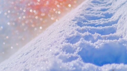 Snowy path glistening under sunlight at a serene winter location