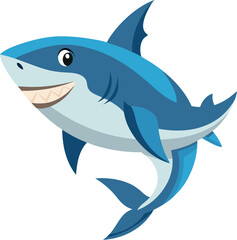 Obraz premium shark cartoon isolated on white