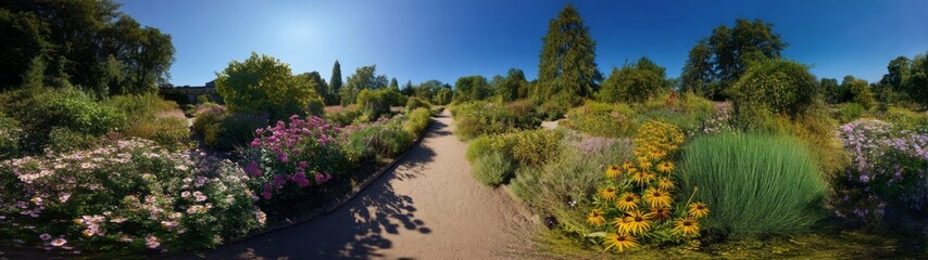 Fototapeta premium Nature hdr panoramic garden view 360 degrees