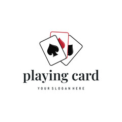 poker logo design a simple minimalist card game gambler game with card symbols as the design illustration template symbol