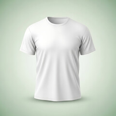 Plain White T-shirt on Light Green Background