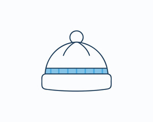 Beanie Winter Hat Flat Vector Icon