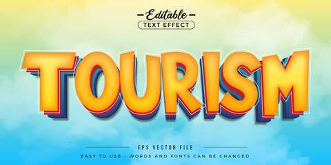 Bold tourism editable text effect.