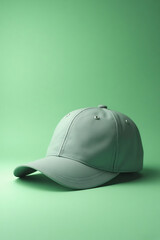 Light Green Baseball Cap on Gradient Green Background