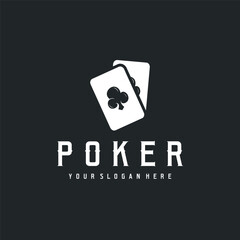 poker logo design a simple minimalist card game gambler game with card symbols as the design illustration template symbol