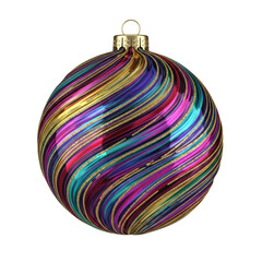 Dazzling swirling Christmas ornament vibrant colors and gold glitter accents