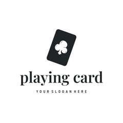 poker logo design a simple minimalist card game gambler game with card symbols as the design illustration template symbol