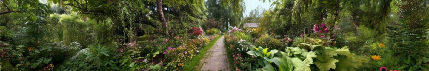 Garden panorama hdr 360 degrees in nature