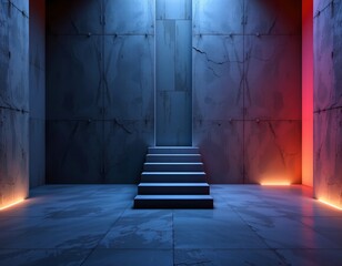 Minimalist Surreal Staircase Moody Gradient Atmosphere