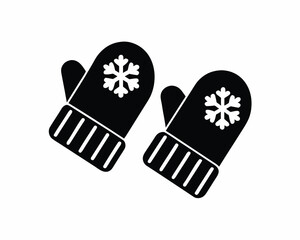 Winter Gloves silhouette vector illustration