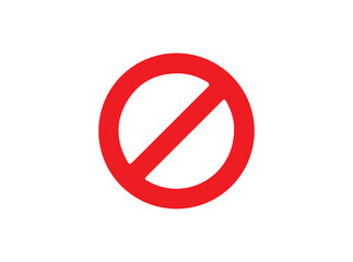 Vector stop icon, prohibited passage, no entry sign on white background, red stop logo, prohibition sign, vector artwork.