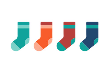 set of Winter Socks vector illustration