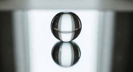 Glass sphere reflection conveying clarity and pristine aesthetic style
