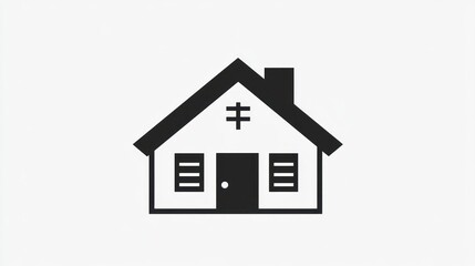 Simple home icon, graphic design, flat style, digital illustration